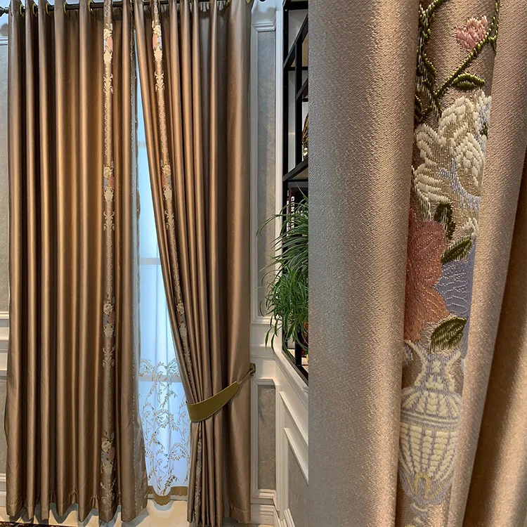 

Modern Minimalist High-precision Jacquard Seamless Stitching Curtains for Living Room and Bedroom Blackout Curtains Customized