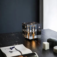 post modern light luxury crystal living room table lamp simple bedroom study designer creative pure copper decorative desk lamp