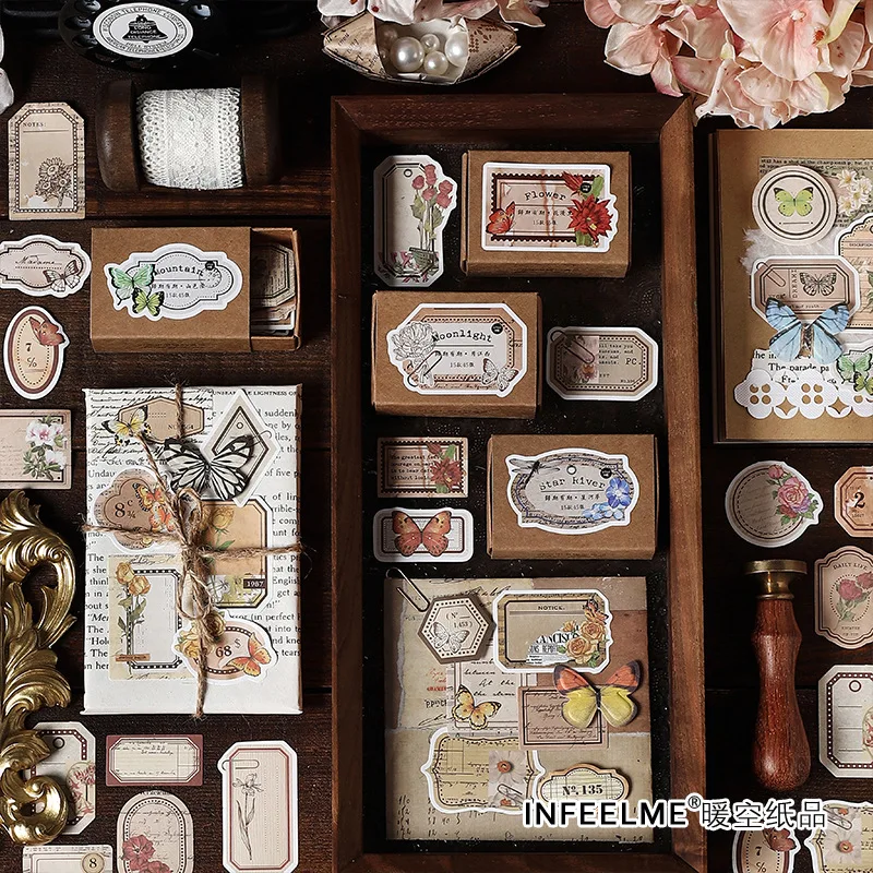 

White cowhide Post note Memo Pad retro floral literature ins message paper cute stationery journal kawaii school supplies