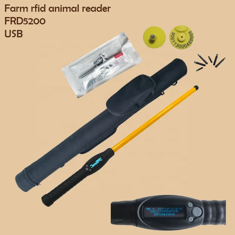 Фото FAREAD FRD5200 FDX-B HDX ABS USB BT портативный сканер микрочипов, универсальный считыватель ушных бирок для скота с OLED-экраном, увеличенный радиус действия №1