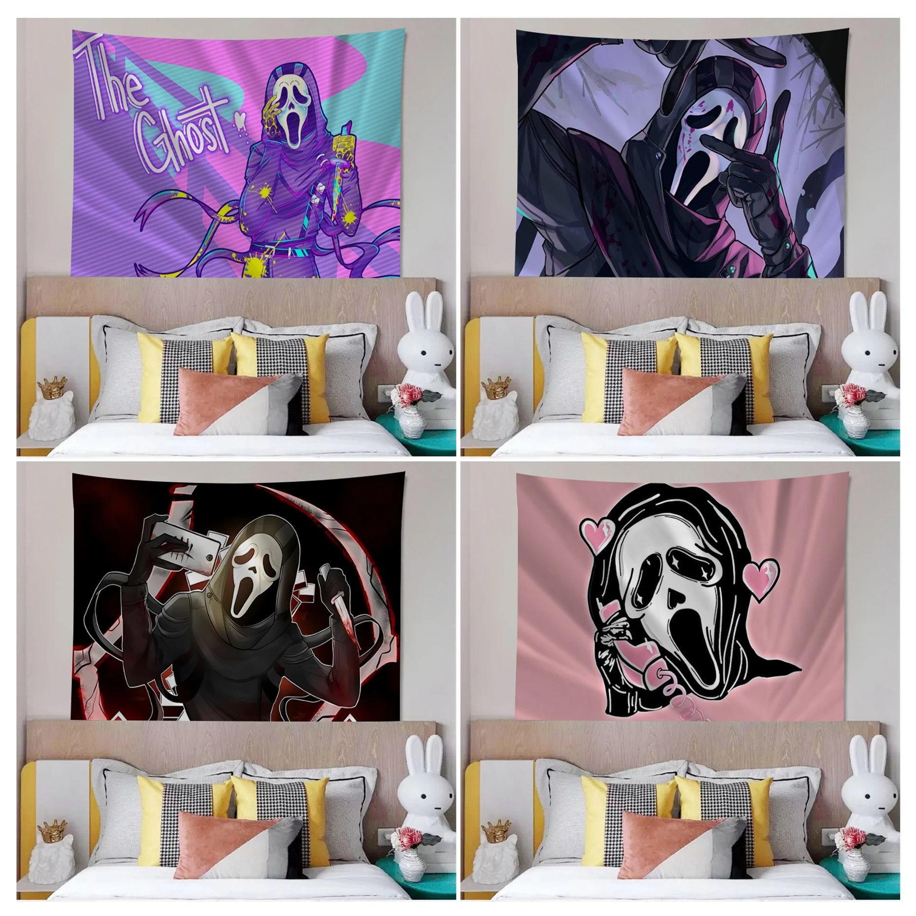 

Ghostface Horror Scream Art Tapestry Colorful Tapestry Wall Hanging Bohemian Wall Tapestries Mandala Wall Art Decor