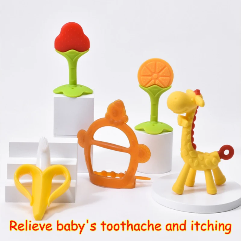

Baby Gum Molars Baby Bite Happy Can Boil Disinfection Silicone Giraffe Fruit Tree Banana Tooth Bite More Style