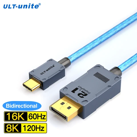 Кабель 16K USB C - Displayport, 8K при 120 Гц, кабель типа C - порт дисплея, шнур 240 Гц для ноутбука Thunderbolt 3/4 MacBook