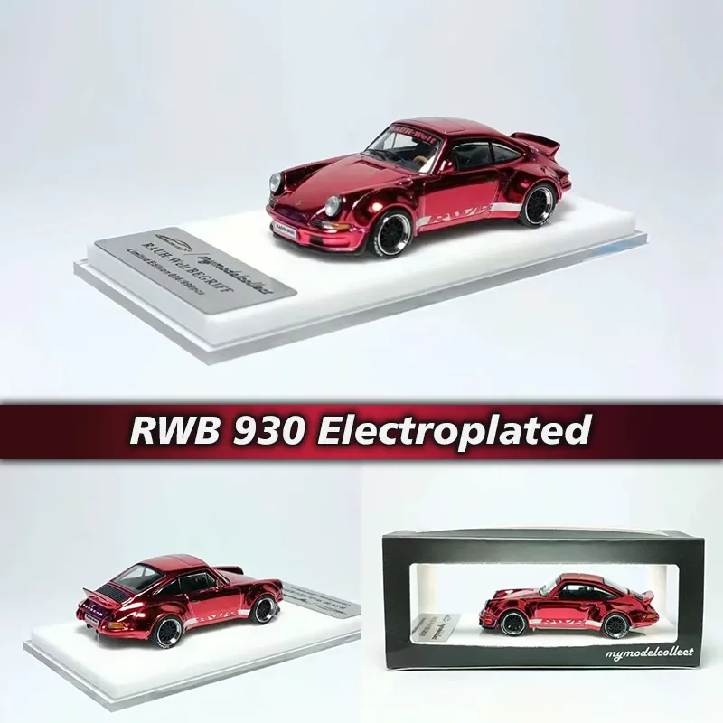 

MC In Stock 1:64 RWB 911 930 Carrera Coupe Backdate Electroplated Red Diecast Diorama Car Miniature Carros Toys Model Collect