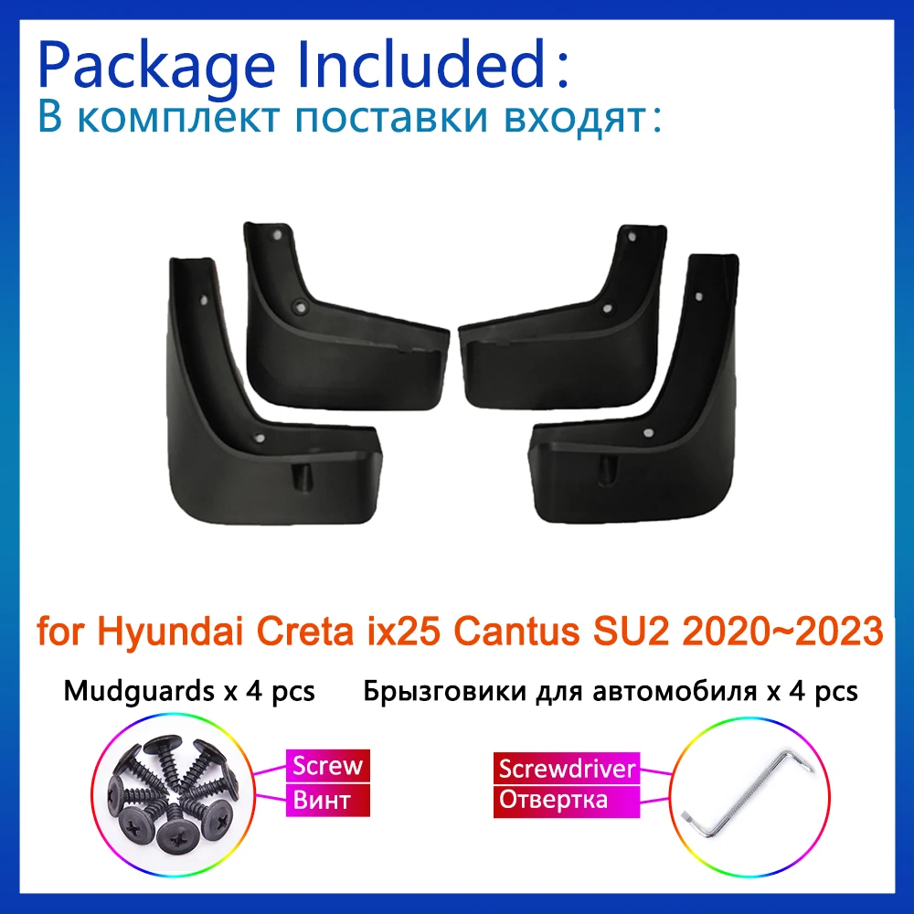 

4x For Hyundai Creta ix25 Cantus SU2 2020~2023 2021 Mudguards 2022 Fender Mud Flaps New Guard Splash Front Rear Car Accessories