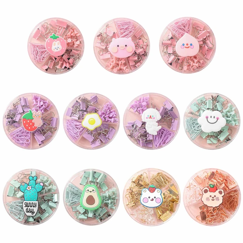 

Набор зажимов для бумаги, набор современных зажимов для бумаги, для офиса, бизнеса, школы, дома, 65 шт.