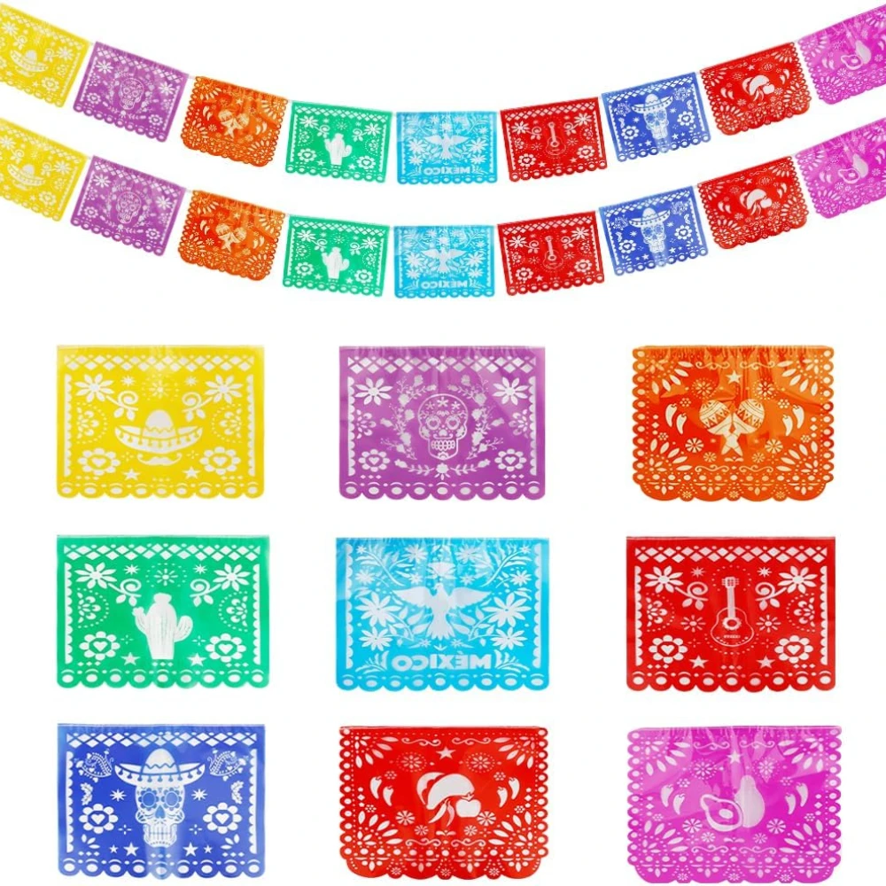 

Баннер для мексиканской вечеринки Papel Picado 9 шт.