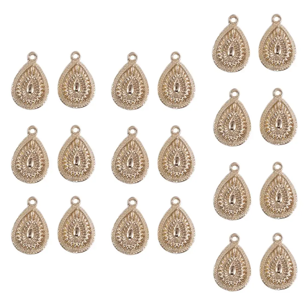 

10 Pairs Golden Water Drop Ear Studs W/ Loop for Charms Pendant DIY Earrings