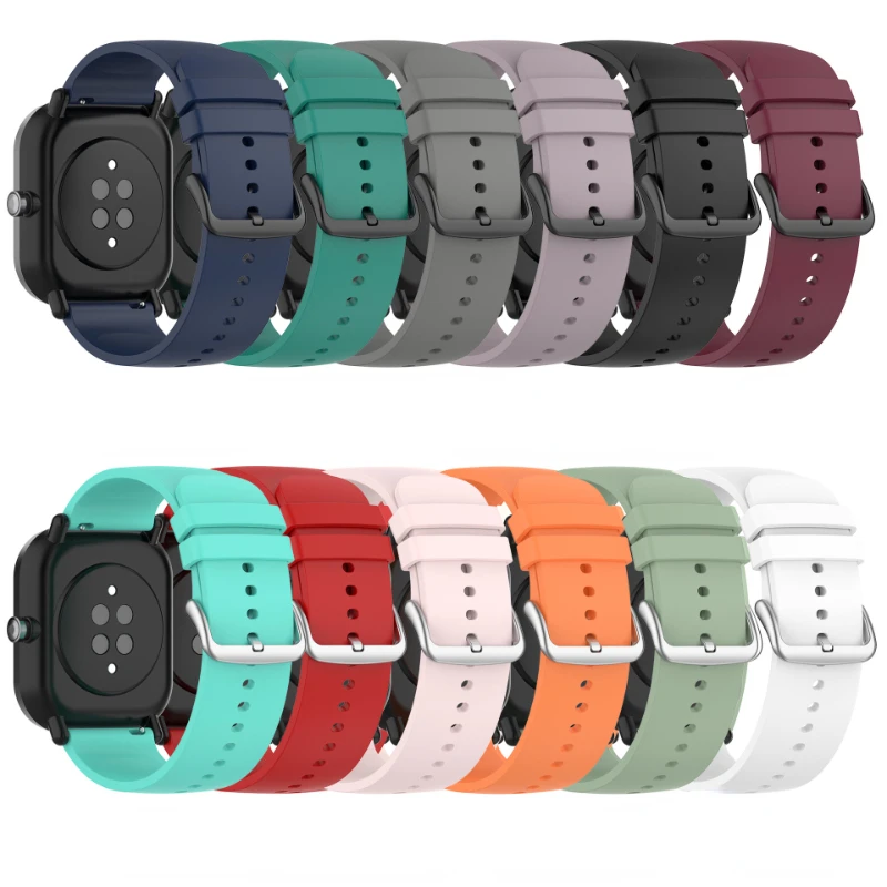 

20mm 22mm Watchstrap band For Amazfit Bip U Pro / Bip S Lite /Amazfit Stratos 3 2 2s pace Strap Sport Silicone Smart Wristbands