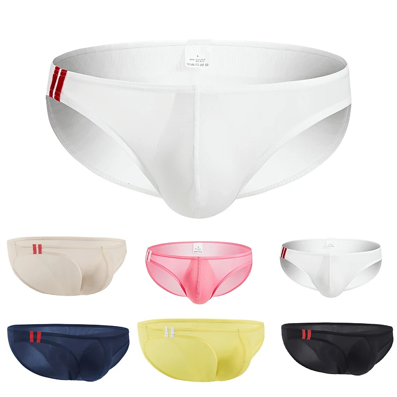 

Men's Low Rise Underwear Sexy Breathable Soft Male Pouch Panties Man Gay Mesh Transparent Ultra-thin Underpants Mens Briefs