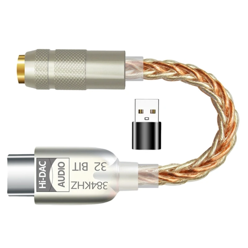 Адаптер DAC 32 бит 384 кГц USB C на 3 5 мм с чипом ALC5686