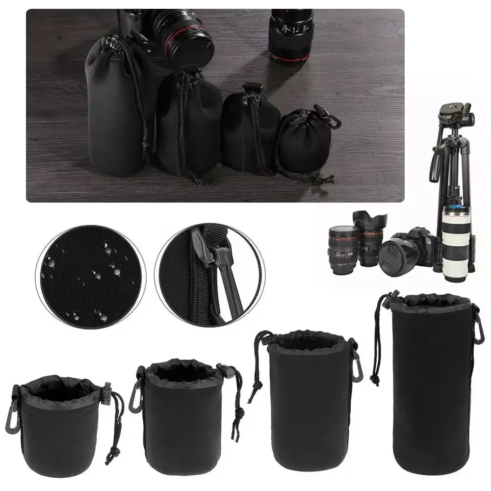 

Camera Lens Pouch Bag Neoprene Waterproof Soft Video Camera Lens Pouch Bag Case Full Size S M L XL Camera Lens Protector