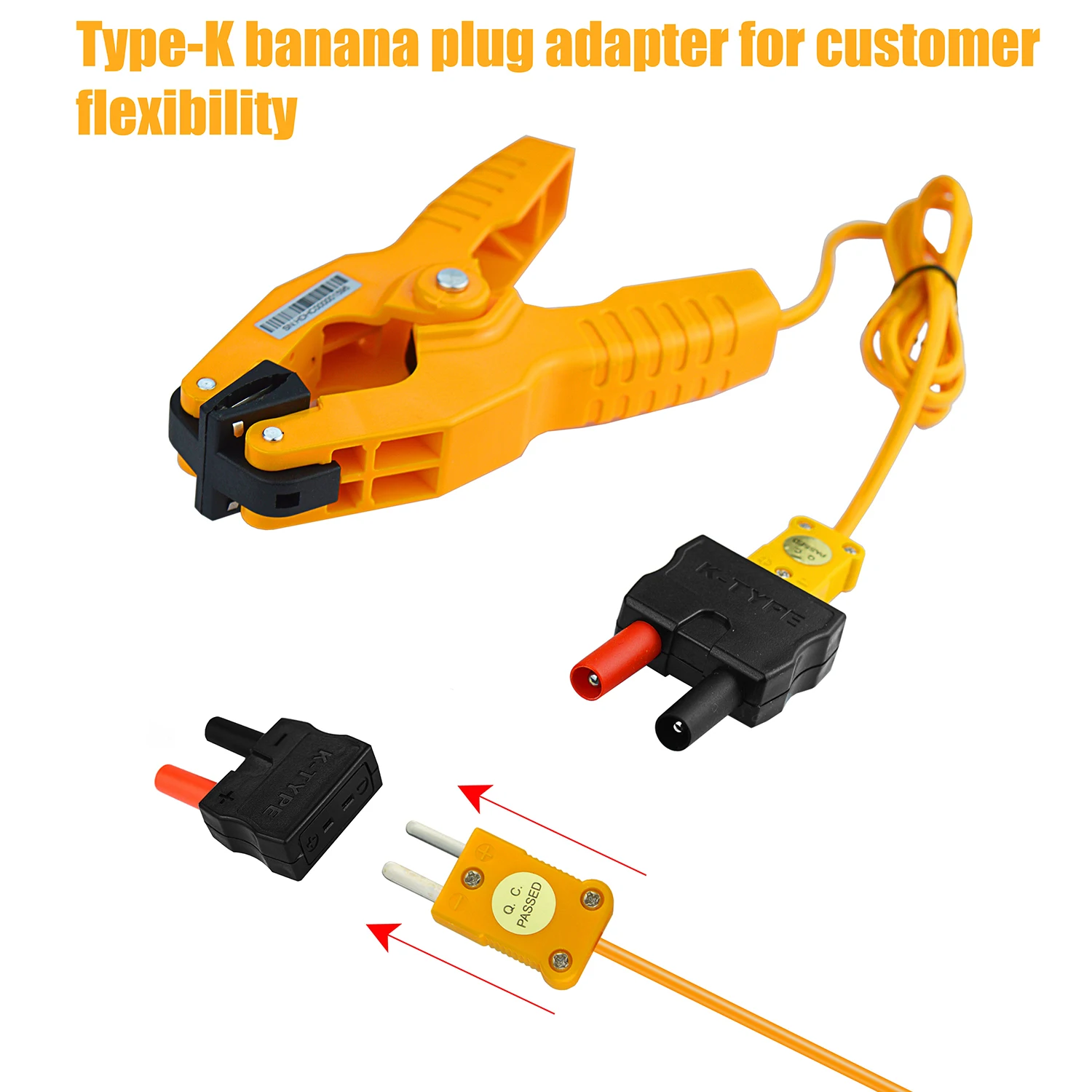 ZIBOO 69140 Термометр K-типа зажим для температуры труб HVAC размеры от -40 до +392 градусов