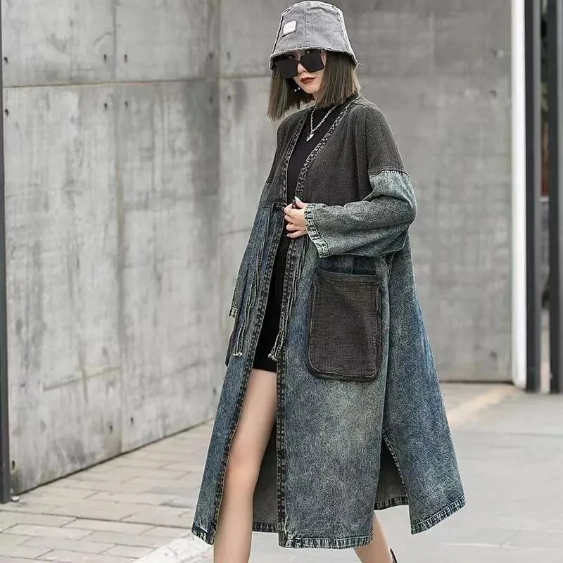 Осенние новые модные джинсовые куртки с вентиляционным отверстием женские