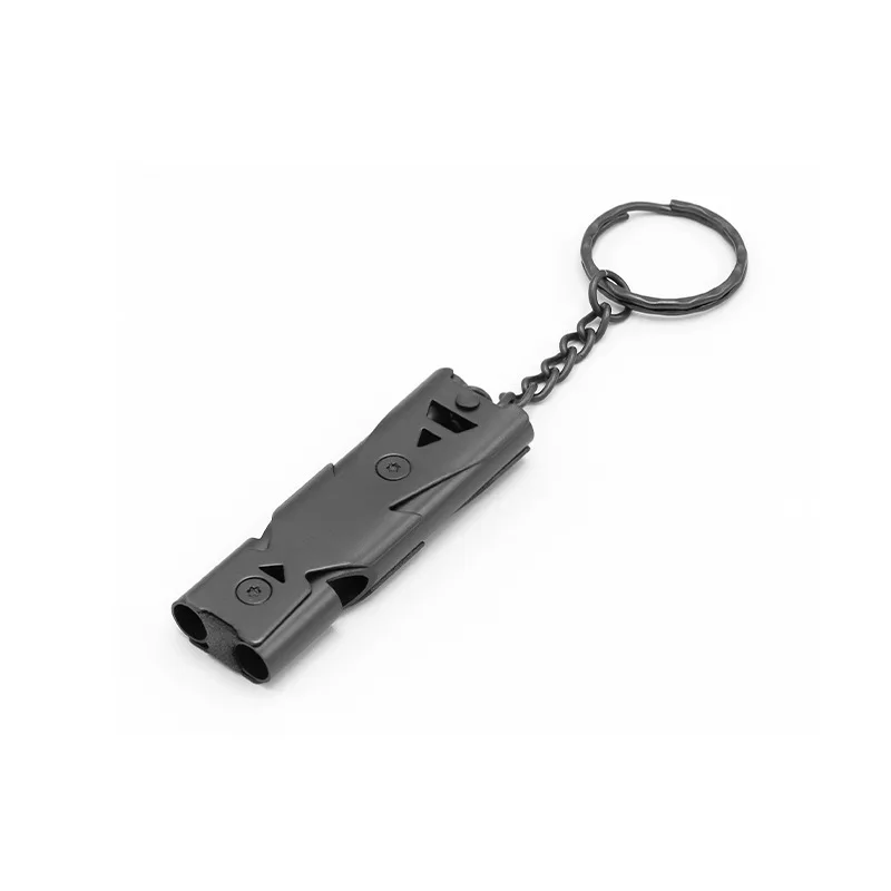 

Survival Whistle Double Tube High Decibel Whistle Outdoor Rescue Stainless Steel High-Frequency Call For Help Whistle
