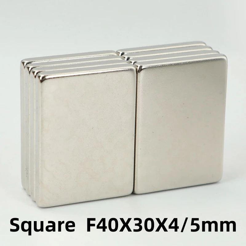 

2/5/10/20pcs F40x30x4/5mm NdFeB Neodymium Iron Boron Strong Magnetic Square Magnet Strong Magnet Rectangular Magnet Block Magnet