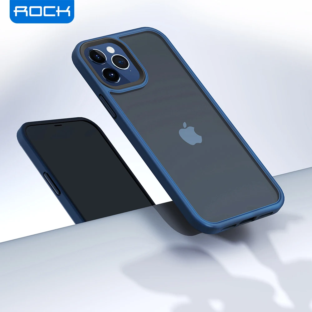 

Прозрачный чехол ROCK для iPhone 13, 12, роскошный противоударный матовый чехол-бампер из ТПУ для iPhone 13, 12 Pro Max, задняя крышка из поликарбоната, чехол