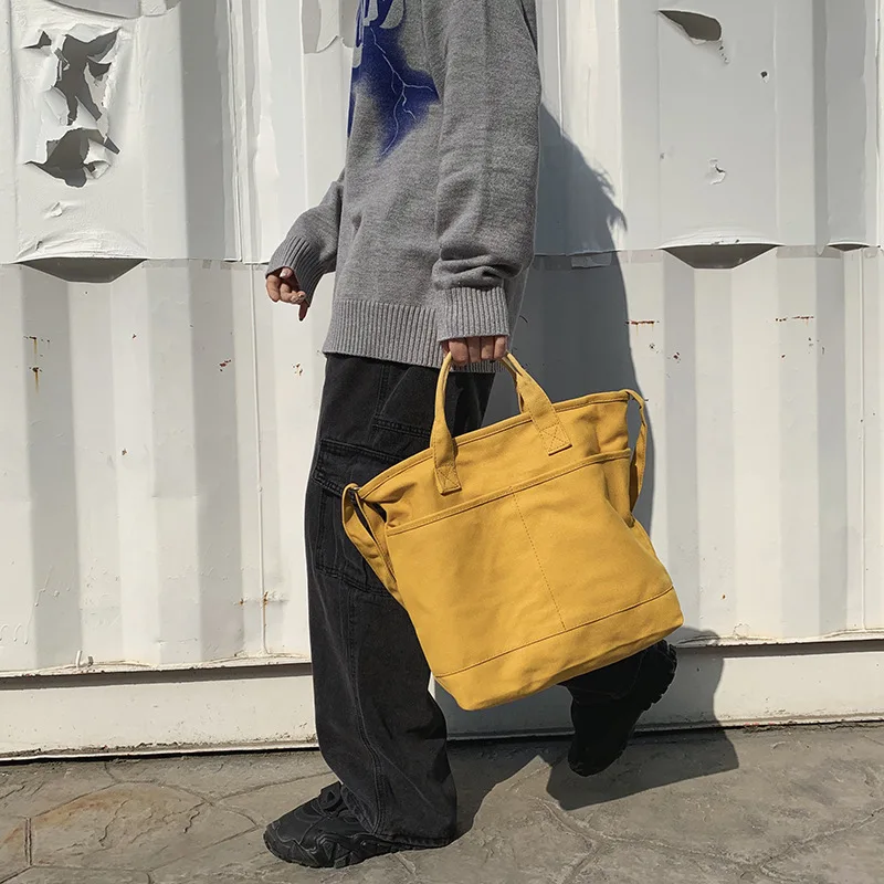 

Women's Canvas Shoulder Bags Casual Shopping Bags Female Large Capacity Tote Ladies Solid Color Messenger Crossbody Tote Bag