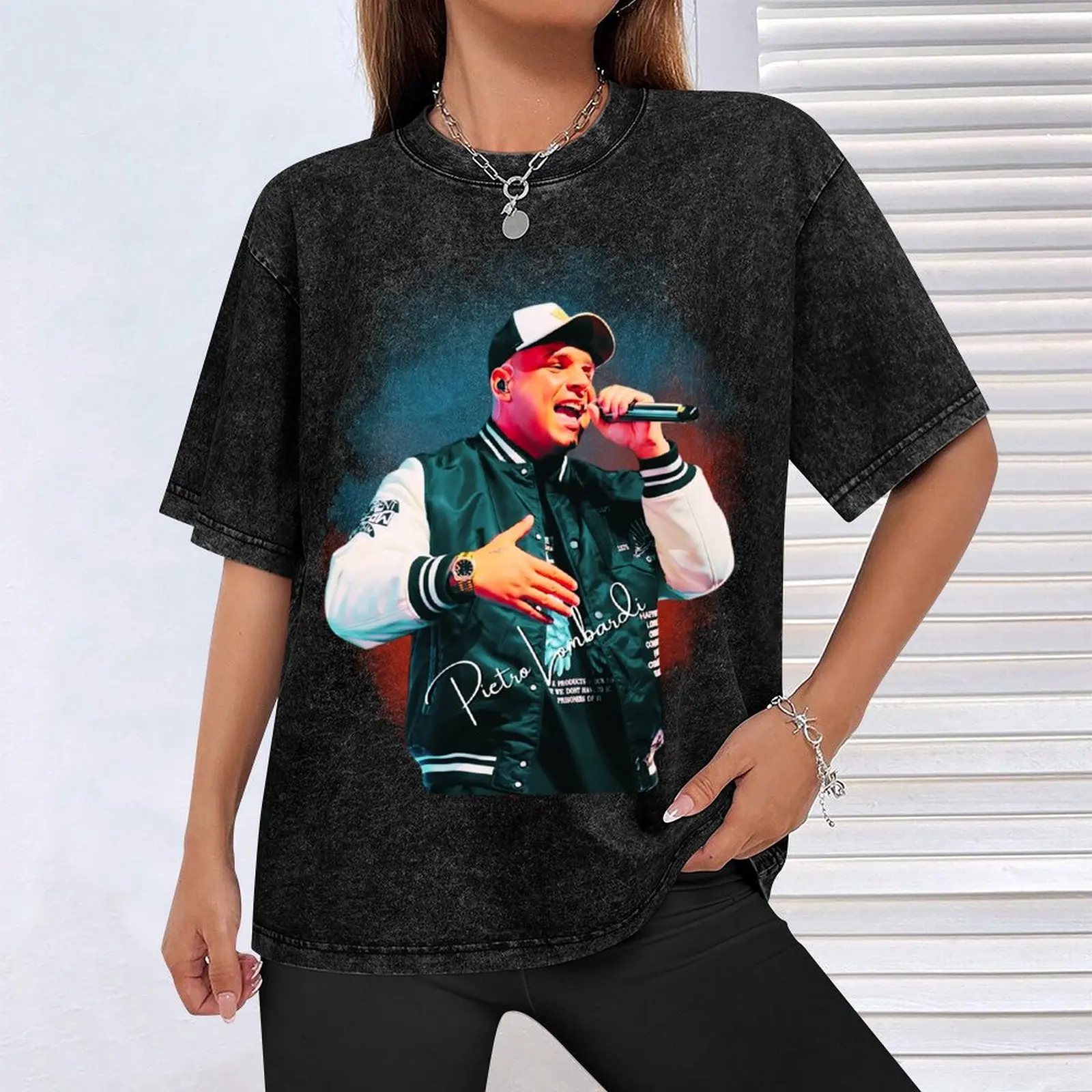 Мужская футболка Pietro Lombardi HD голубая хлопок