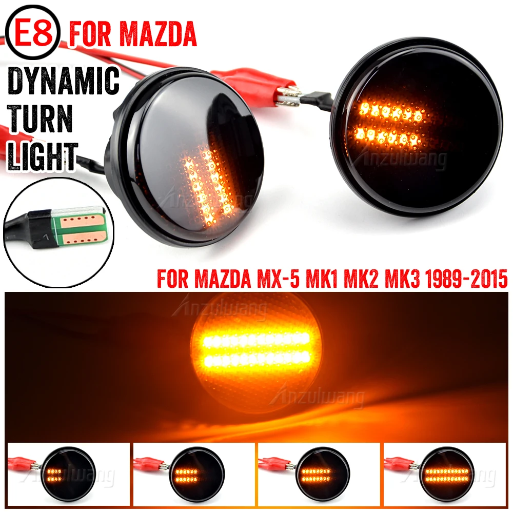 

2pcs Dynamic LED Side Marker Turn Signal Light Side Repeater 12V Panel Lamp Blinker For Mazda MX-5 MX5 Mk1 Mk2 Mk3 1989-2015