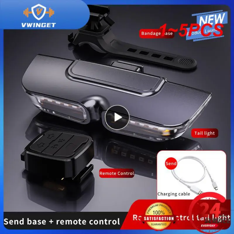 

1~5PCS Bike Turn Signal Indicator Light Wireless Remote Control Flash Headlight for USB Rechargeable Taillight front