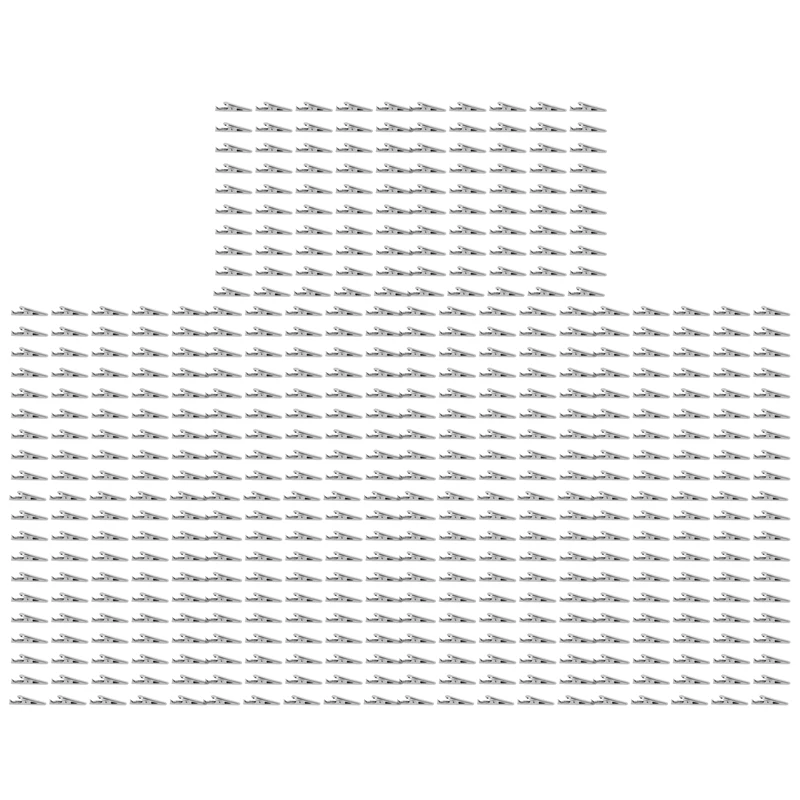 

Зажимы крокодилы из серебристого металла в виде аллигатора, 500 шт.