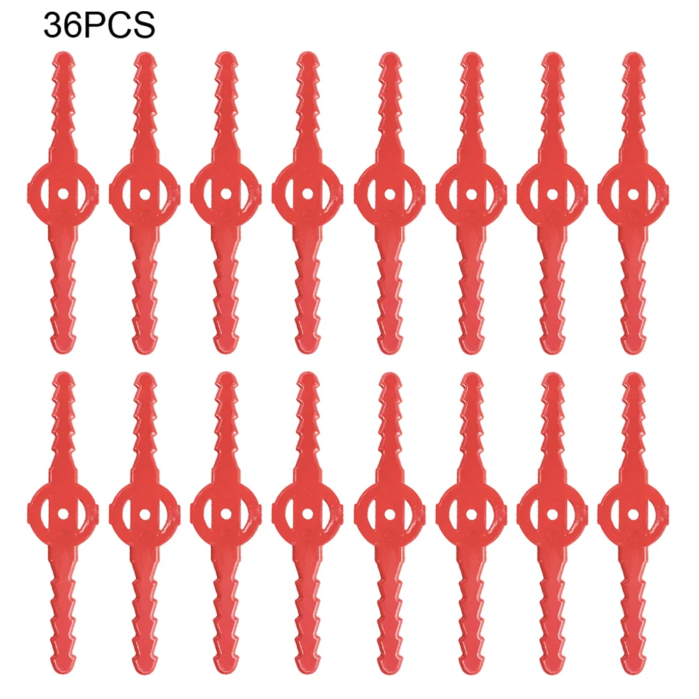 

36pcs Agriculture Replacement Parts Gardening Tool Garden String Trimmer Blade Lightweight Universal Red Portable Gear Design