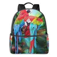 two colored parrots printed multifunctional mens and womens backpacks business and travel laptop backpacks school bags