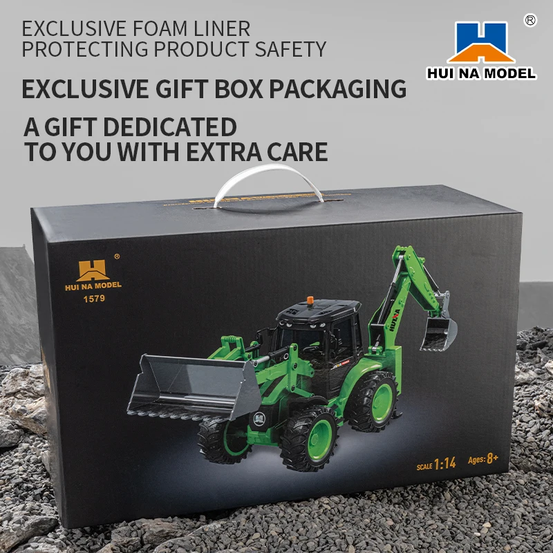 HUINA 1/14 1579 пластиковый экскаватор с дистанционным управлением 2 4G 9CH RC погрузчик