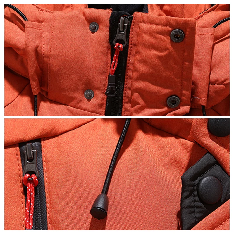 Winter Men White Duck Down Jacket Thicken Warm Snow Coats Male Hooded Thermal Puffer Coat Windbreaker Down Parkas Outerwear
