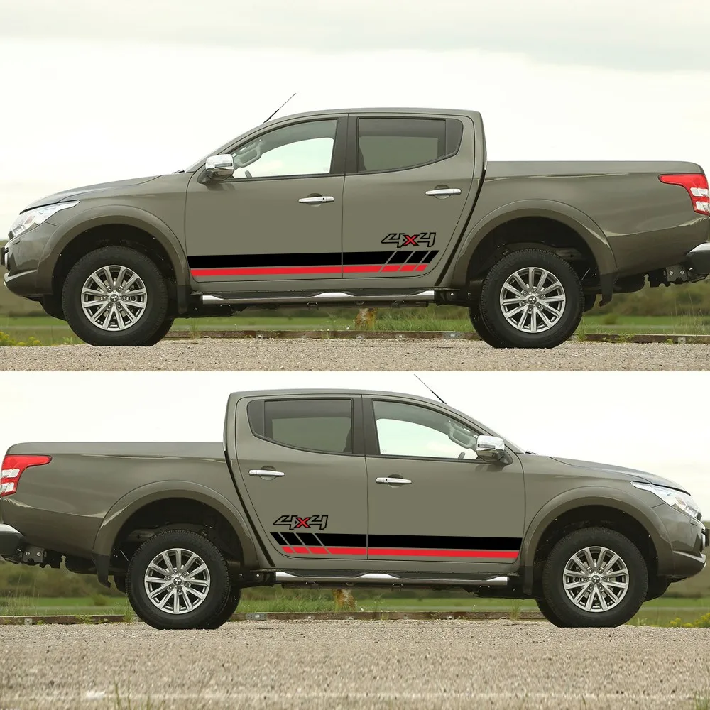 Для Mitsubishi L200 Triton автомобильные наклейки пикап дверь боковые грузовик 4x4 Спорт