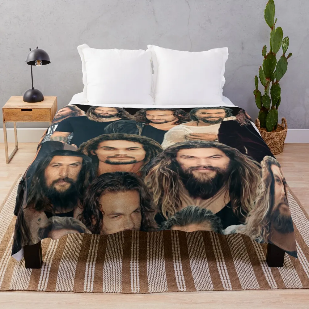 

Jason Momoa, ORIGNAL Willow Days, Jason Momoa Collage Throw Blanket Microfiber