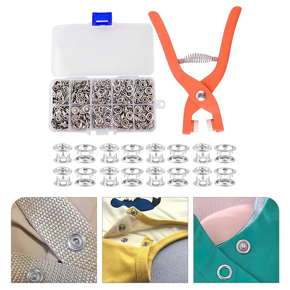 

Kit Snap Sewing Snaps Fastener Clothing Buttons Fabric Button Fasteners Pliers Tool Metal Clothes