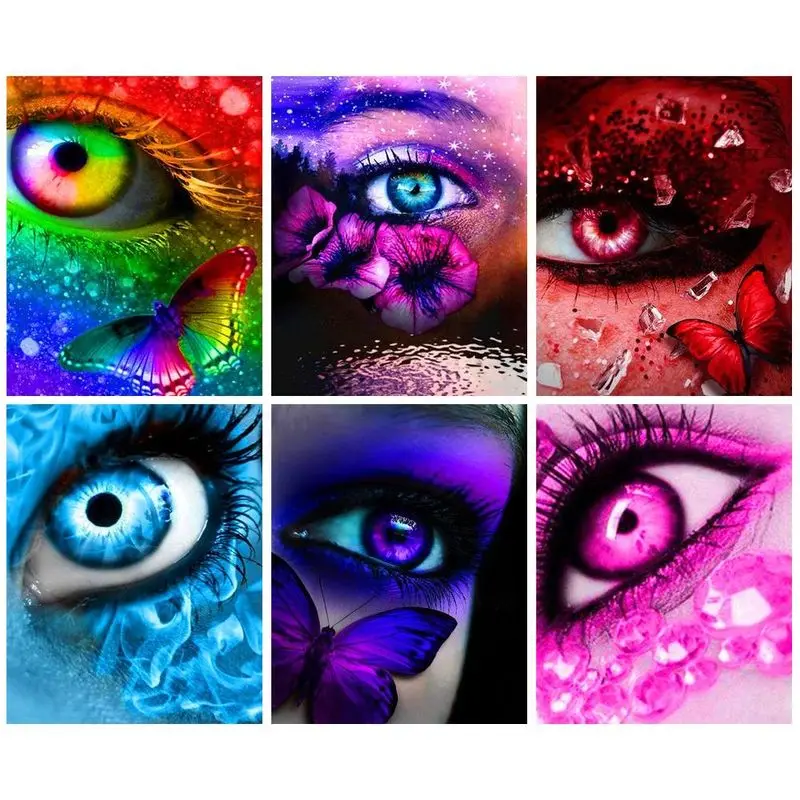 

GATYZTORY Paint By Number Colored Eyes Handpainted Art Gift Diy Pictures By Numbers Butterfly Kits Drawing On Canvas Home Decor