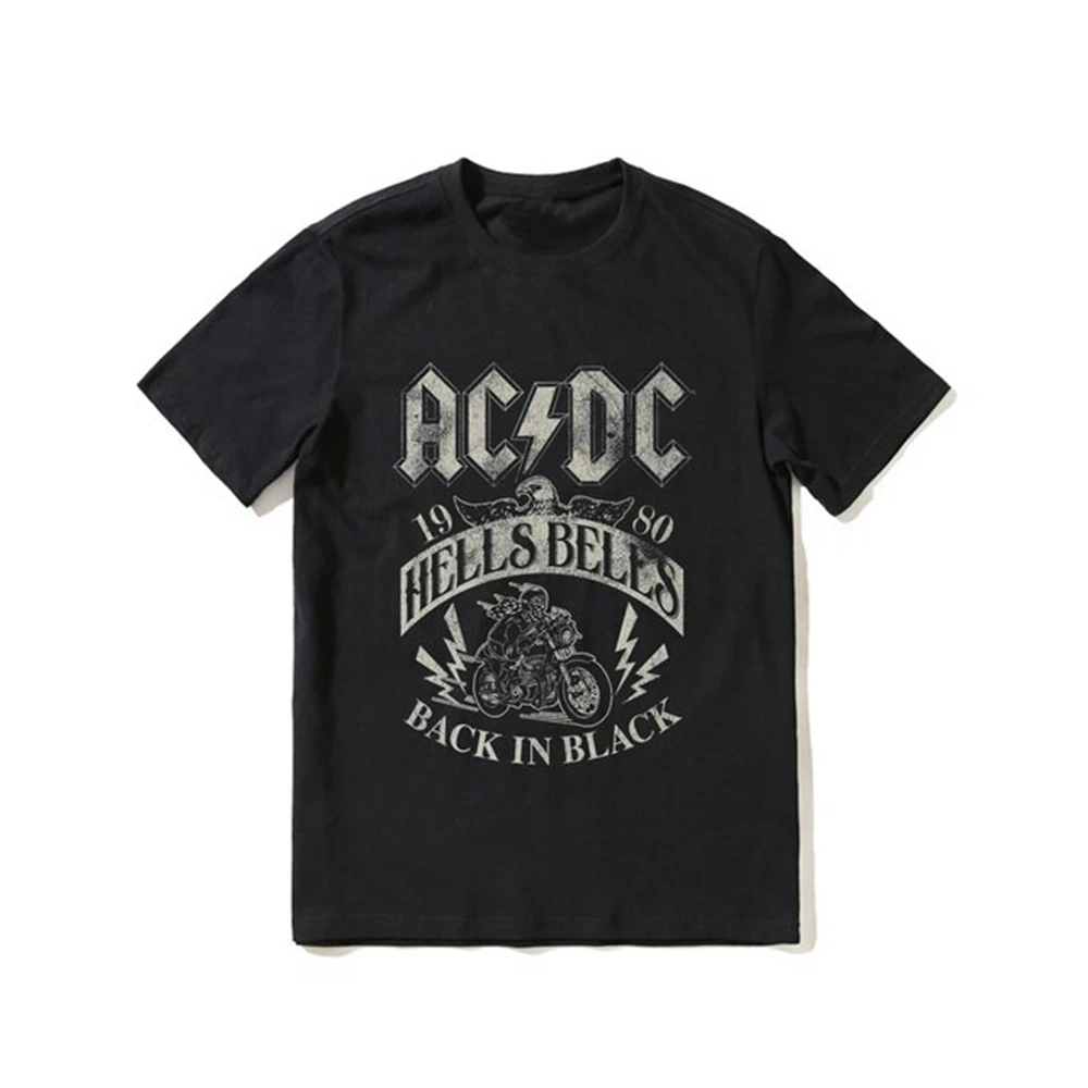 

Ac Hells Bells 1980 Dc Black T-shirt 2023 Summer Hot Selling 100% Cotton Men Short Sleeve Cool T-shirt Hip Hop Street T-shirt