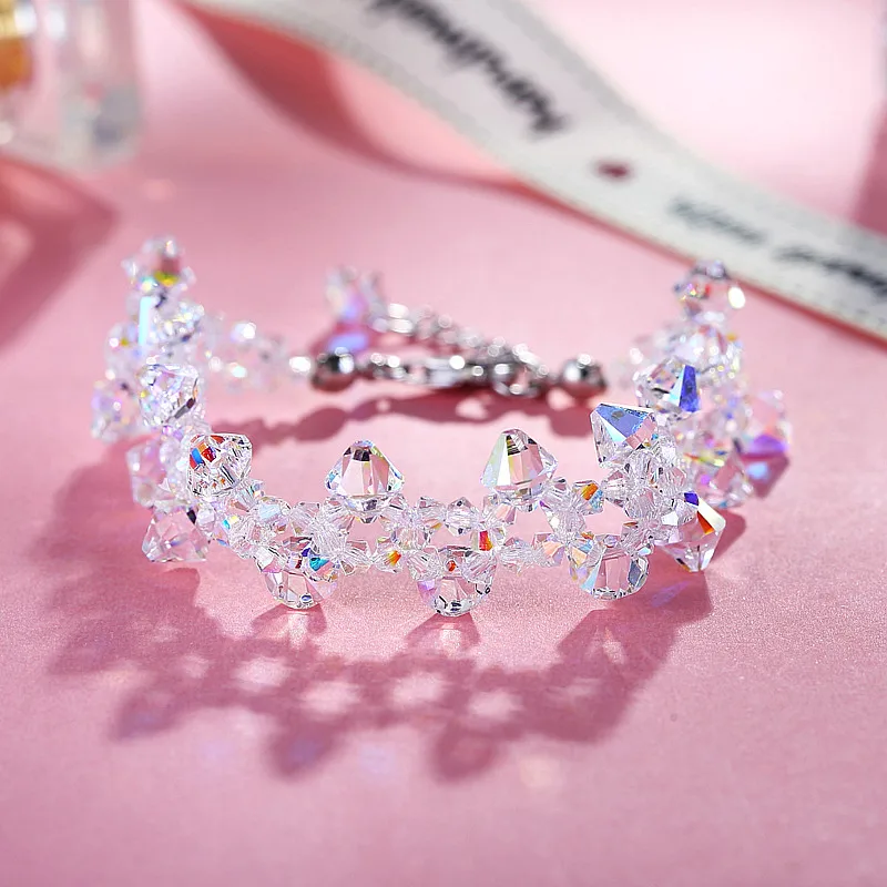 Роскошный цветной браслет с бусинами браслеты кристаллами Сваровски-элементы