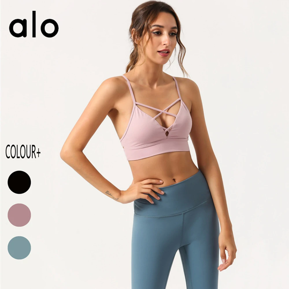 

Alo Yoga Underwear Sports Bra Sexy European American Push-up Vest Fitness Moderate Intensity Clothes Top