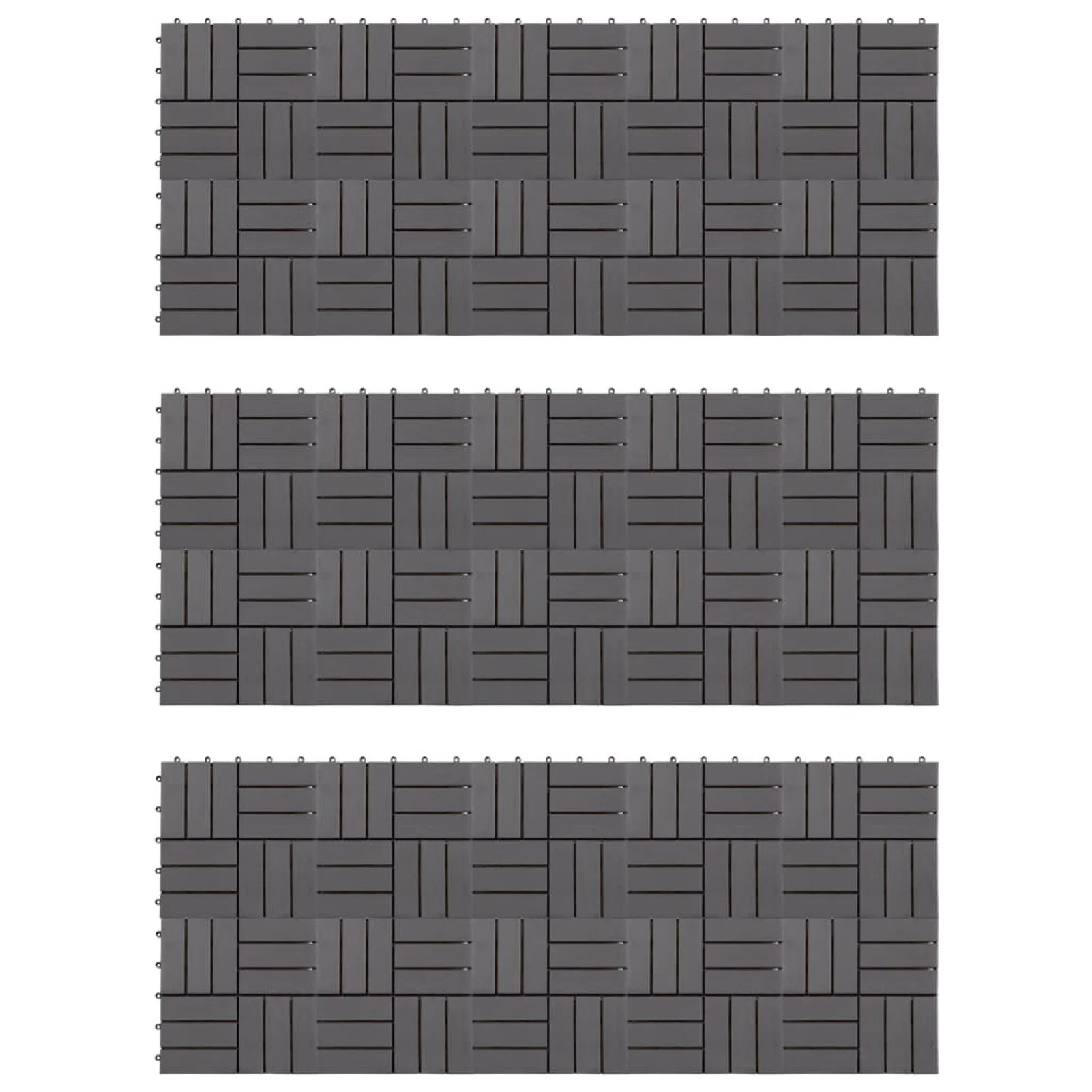 

Furniture Decking Tiles 30 pcs Gray Wash 11.8"x11.8" Solid Acacia Wood