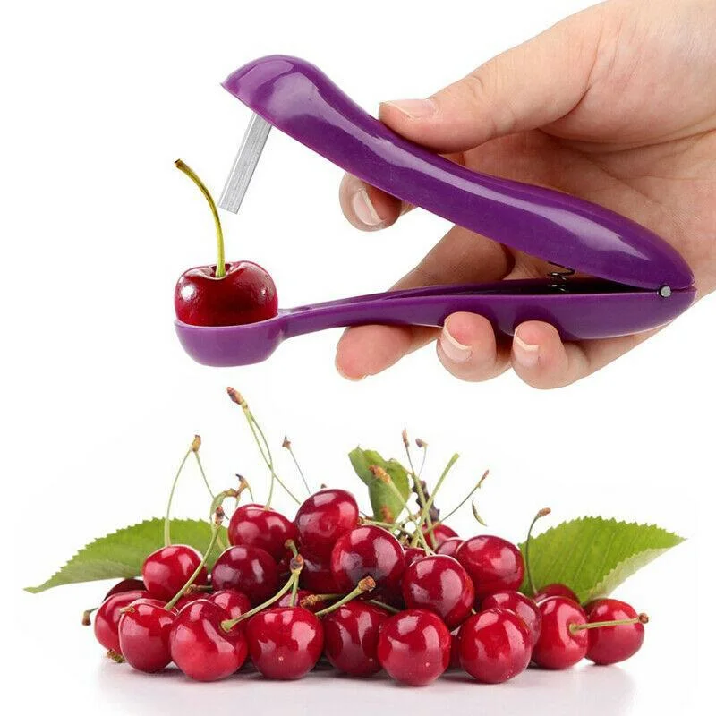

Kitchen Fruit Tools 5'' Cherry Pitter Remover Olive Corer Vegetable Seed Date Pits Push Creative Stainless Steel Household Tool