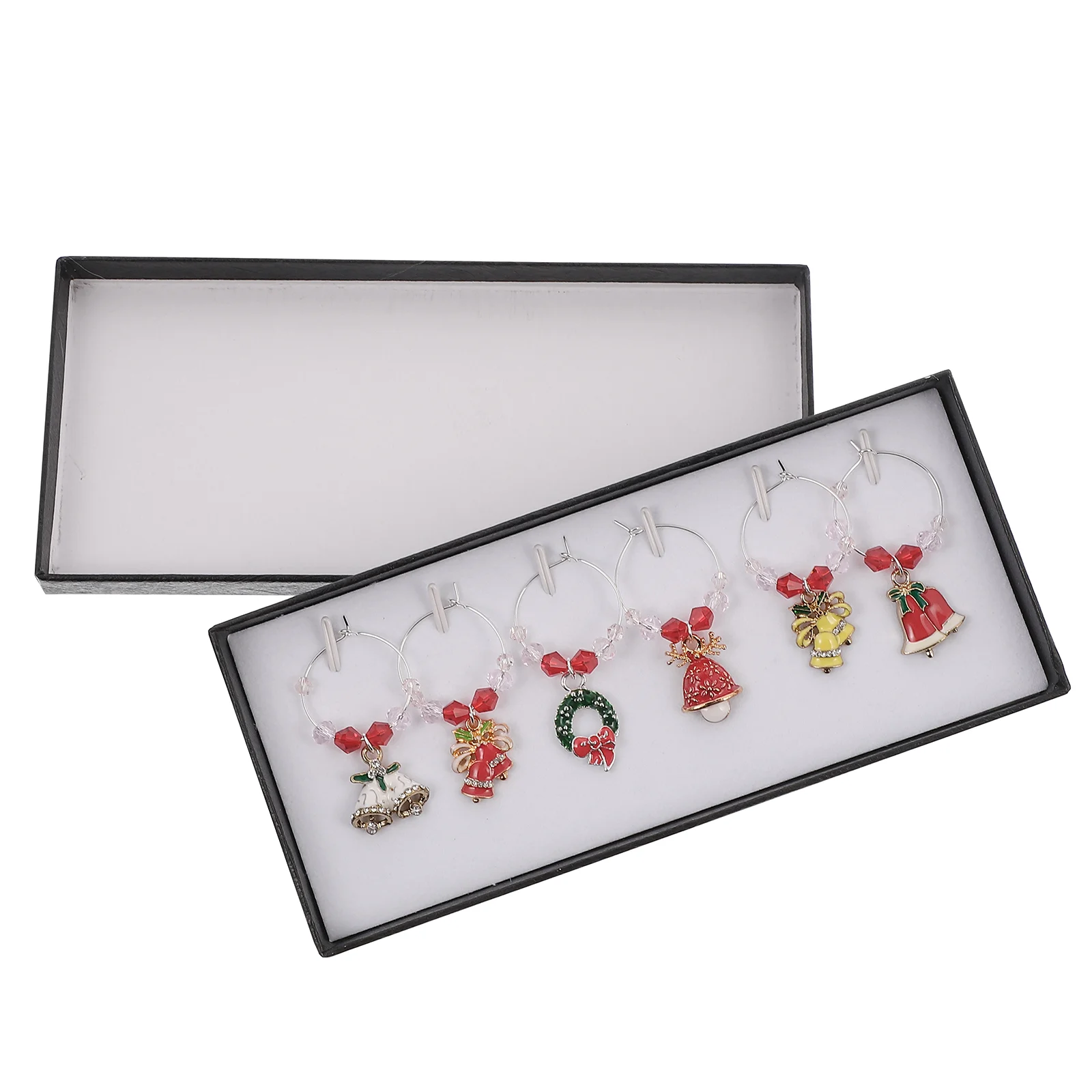 

Glass Charms Christmas Markers Drink Tags Marker Holiday Identifiercocktail Beaded Stemmed Goblets Champagne Cup Jewelry Party