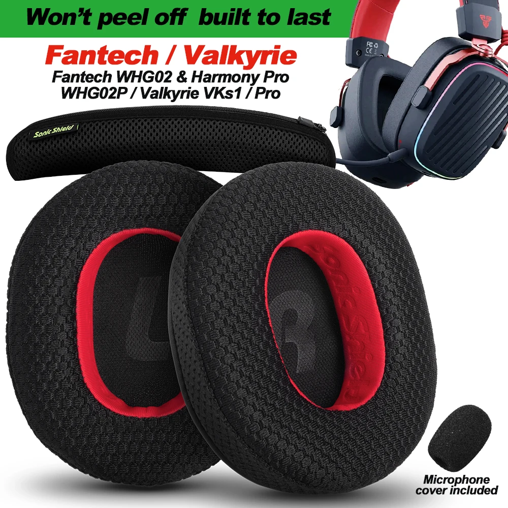 Фото Сменные амбушюры для наушников Fantech WHG02 Harmony Pro WHG02P Valkyrie VKs1, тканевые, с эффектом памяти, из пеноматериала №1