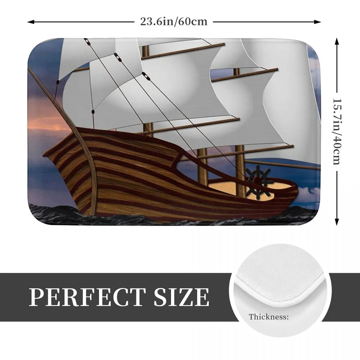 Противоскользящий напольный коврик Galleon для Парусников моющийся кухни входа