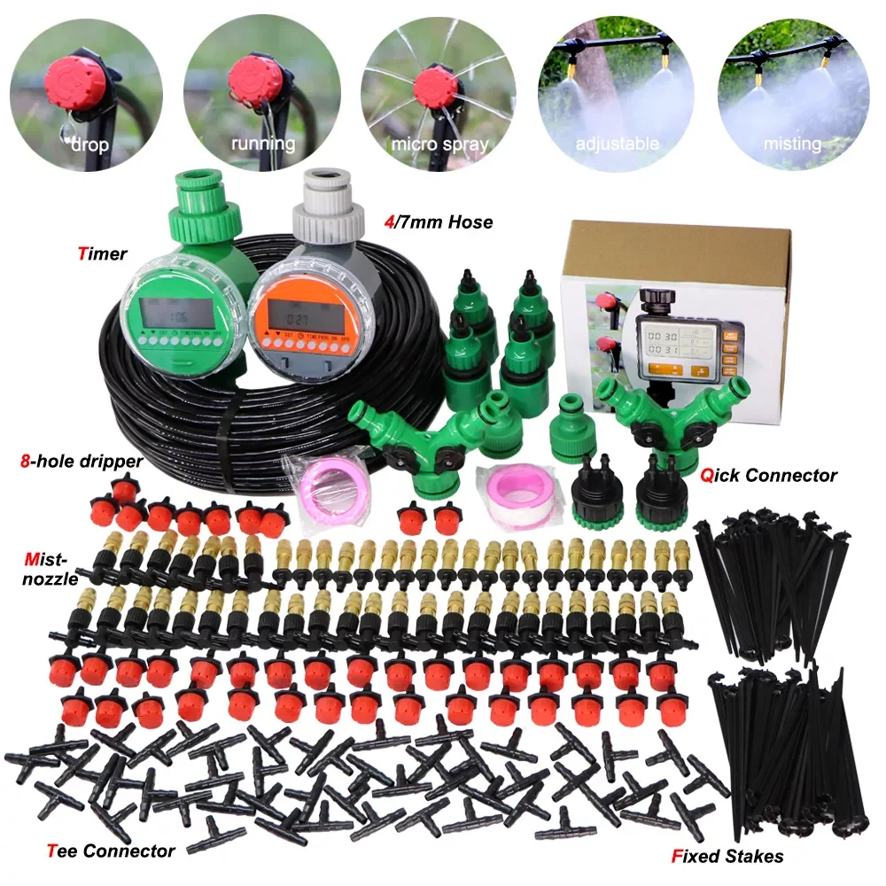 

5M-50M Automatic Garden Watering System Kits Self Garden Irrigation Watering Kits Micro Drip Mist Spray Cooling System