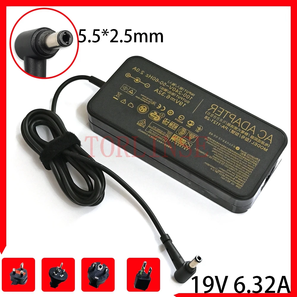 

Laptop Adapter 19V 6.32A 120W 5.5*2.5mm PA-1121-28 AC Power Charger For Asus N750 N500 G50 N53S N55 FX50 FX50J FX50JX FZ53V