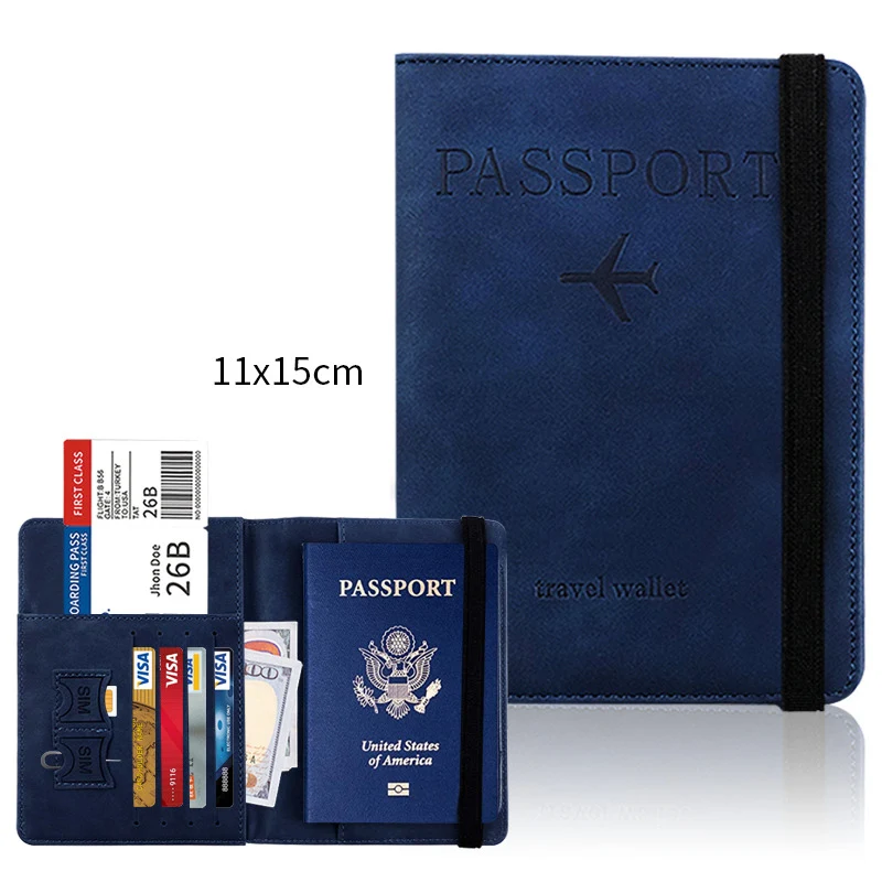 PU Leather Card ID Holder Package Travel Passport Driving Certificate Visa Passbook Cover Bank Credit Card Holder Case Clip Bag