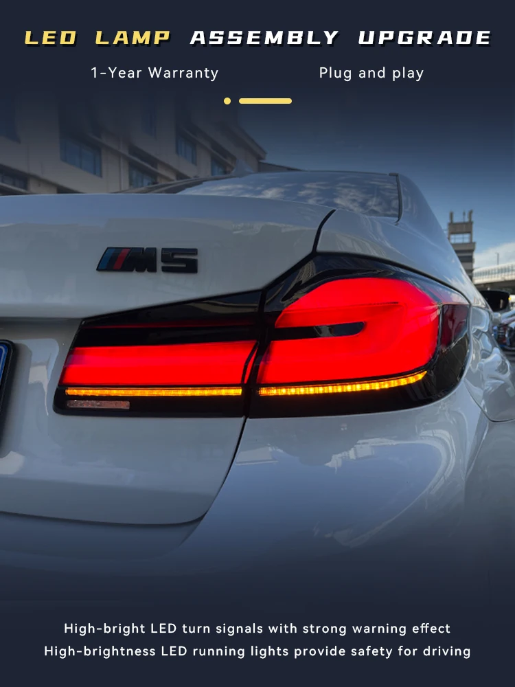 Автоматический задний фонарь для BMW 2018-2020 5 серии G38 525 528 530 Horse Race LED DRL Динамический