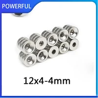 10200pcs 12x4 4mm round search magnet 12mm x 4mm hole 4mm countersunk neodymium permanent magnets strong 124 4mm