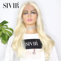 synthetic lace wigs 28 inch long body natural wave ombre blond 613 color hair wigs for women middle part heat resistant