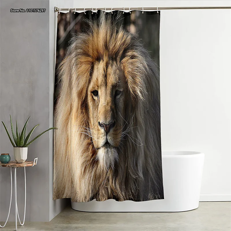 

Декоративная шторка для душа из полиэстера, с 3D-принтом в виде животного