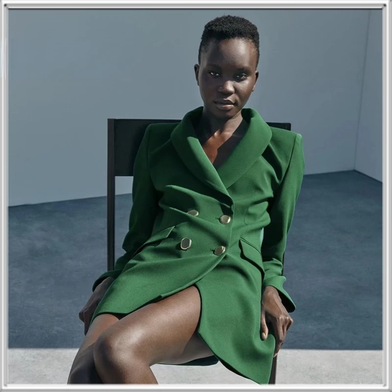 

Женский однобортный Блейзер SABINAX, винтажный пиджак с длинными рукавами и карманами, верхняя одежда для офиса